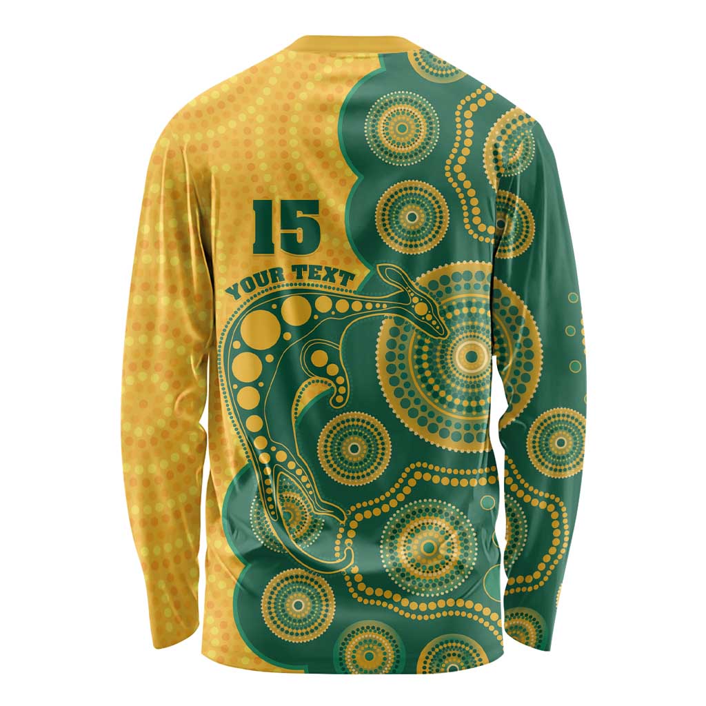 Australia Rugby Custom Long Sleeve Shirt Go Wallabies Aboriginal Style