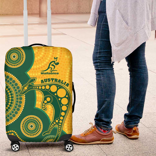 Australia Rugby Luggage Cover Go Wallabies Aboriginal Style