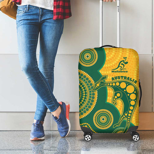 Australia Rugby Luggage Cover Go Wallabies Aboriginal Style