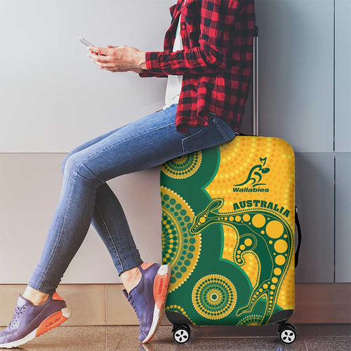 Australia Rugby Luggage Cover Go Wallabies Aboriginal Style