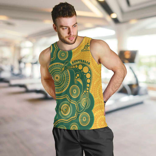 Australia Rugby Custom Men Tank Top Go Wallabies Aboriginal Style