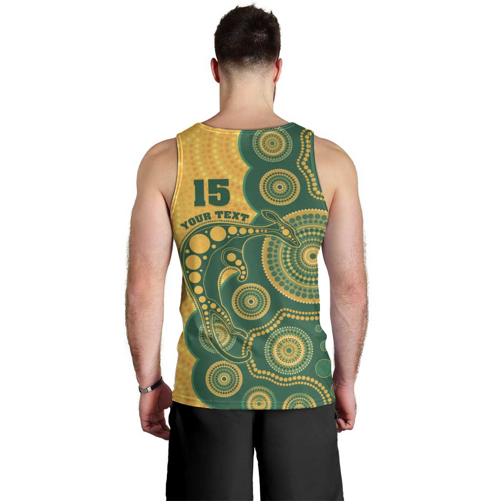 Australia Rugby Custom Men Tank Top Go Wallabies Aboriginal Style