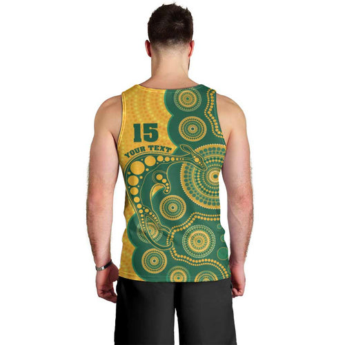 Australia Rugby Custom Men Tank Top Go Wallabies Aboriginal Style