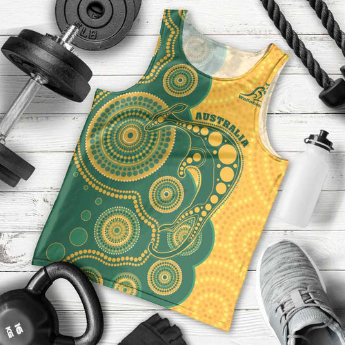 Australia Rugby Custom Men Tank Top Go Wallabies Aboriginal Style