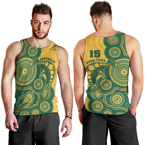 Australia Rugby Custom Men Tank Top Go Wallabies Aboriginal Style