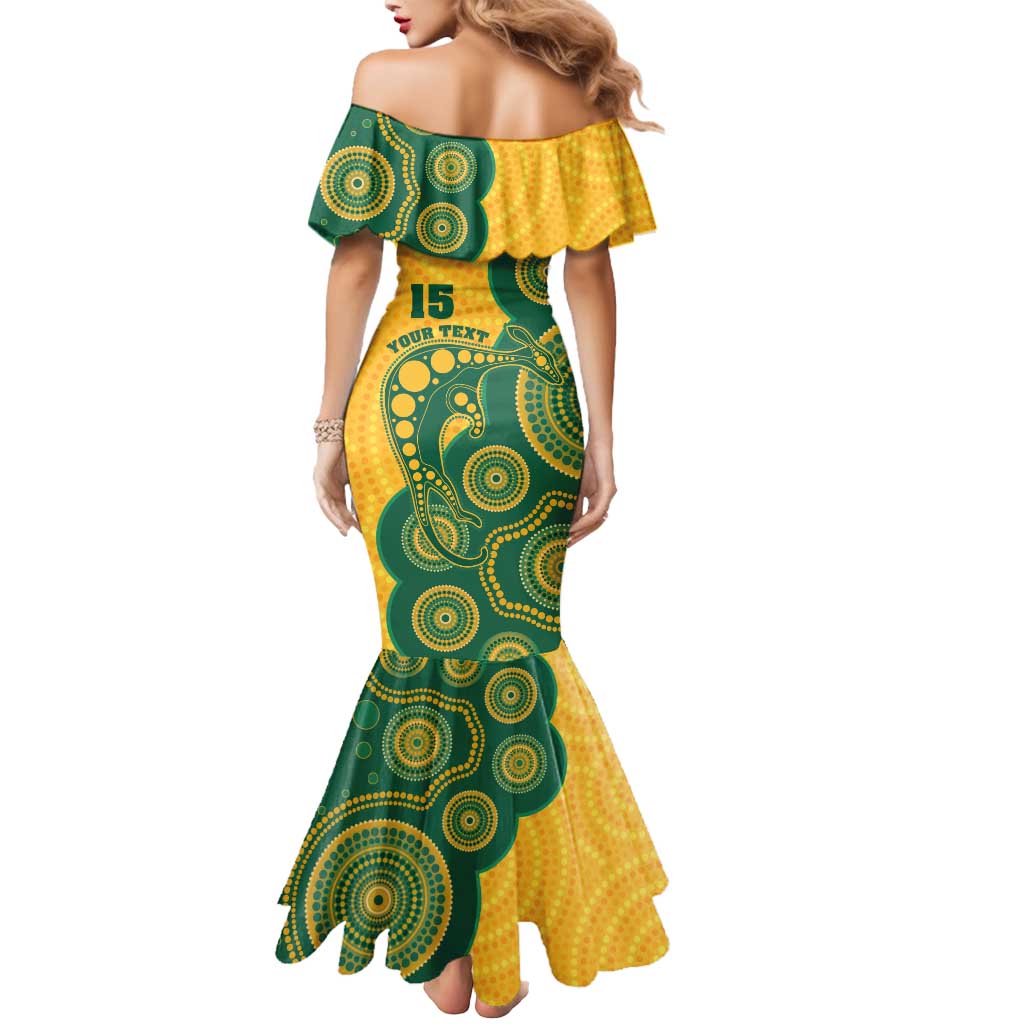 Australia Rugby Custom Mermaid Dress Go Wallabies Aboriginal Style