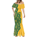 Australia Rugby Custom Mermaid Dress Go Wallabies Aboriginal Style