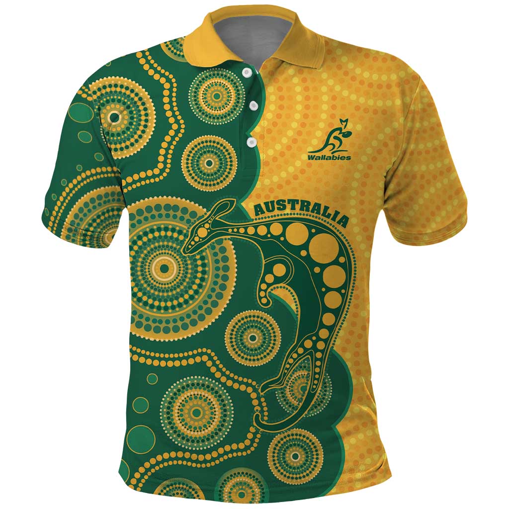 Australia Rugby Custom Polo Shirt Go Wallabies Aboriginal Style