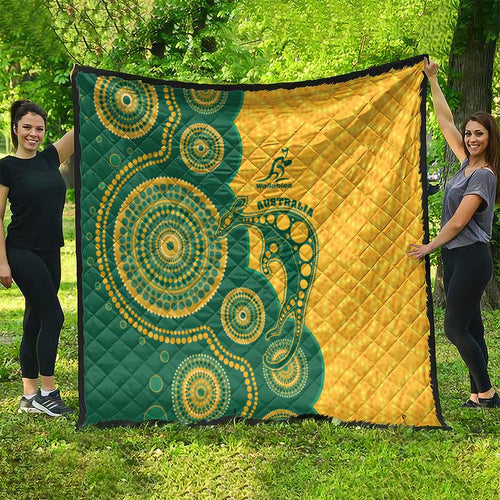 Australia Rugby Quilt Go Wallabies Aboriginal Style