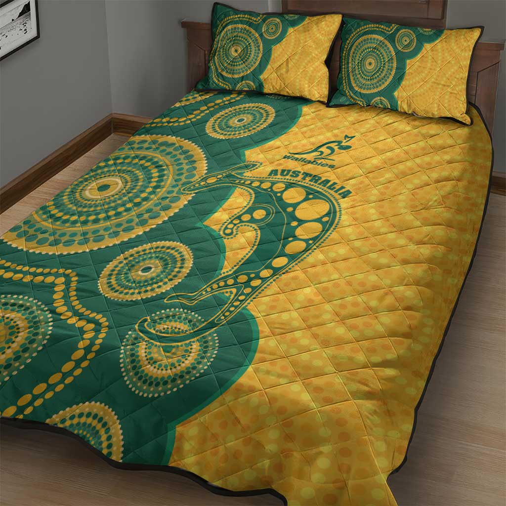 Australia Rugby Quilt Bed Set Go Wallabies Aboriginal Style