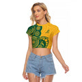 Australia Rugby Custom Raglan Cropped T Shirt Go Wallabies Aboriginal Style