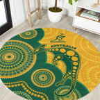Australia Rugby Round Carpet Go Wallabies Aboriginal Style