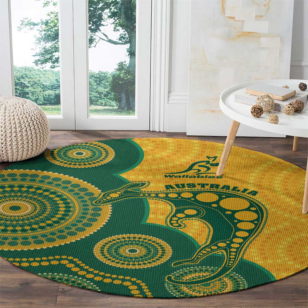 Australia Rugby Round Carpet Go Wallabies Aboriginal Style