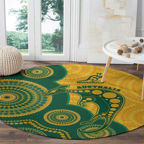 Australia Rugby Round Carpet Go Wallabies Aboriginal Style