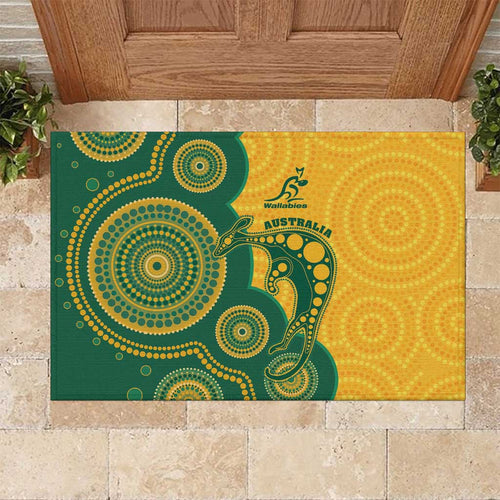 Australia Rugby Rubber Doormat Go Wallabies Aboriginal Style