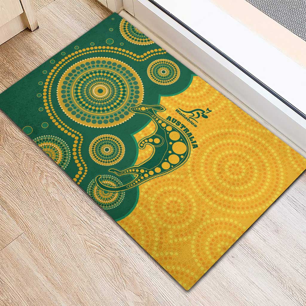 Australia Rugby Rubber Doormat Go Wallabies Aboriginal Style