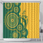 Australia Rugby Shower Curtain Go Wallabies Aboriginal Style