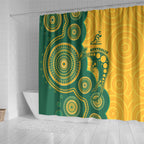 Australia Rugby Shower Curtain Go Wallabies Aboriginal Style