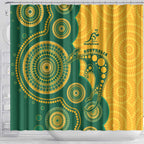 Australia Rugby Shower Curtain Go Wallabies Aboriginal Style