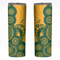 Australia Rugby Custom Skinny Tumbler Go Wallabies Aboriginal Style