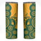 Australia Rugby Custom Skinny Tumbler Go Wallabies Aboriginal Style