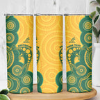Australia Rugby Custom Skinny Tumbler Go Wallabies Aboriginal Style