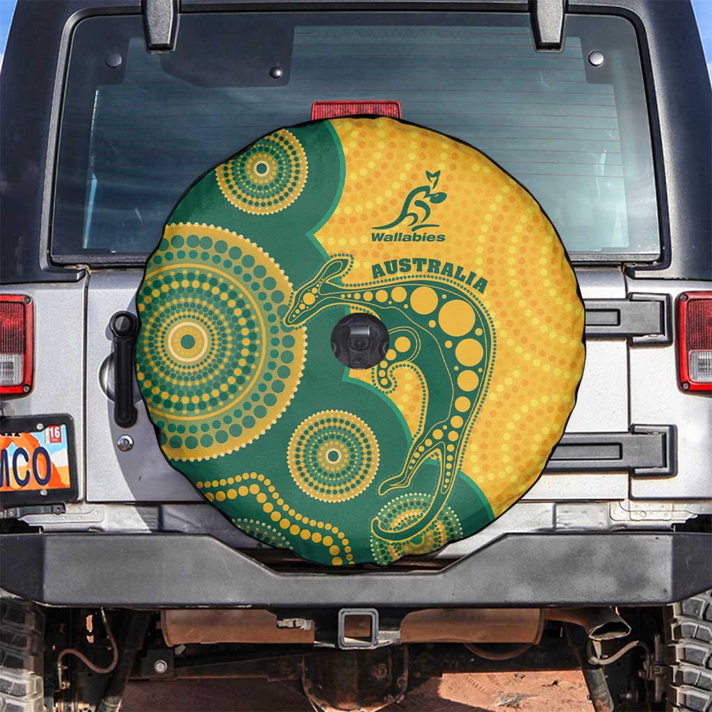 Australia Rugby Spare Tire Cover Go Wallabies Aboriginal Style