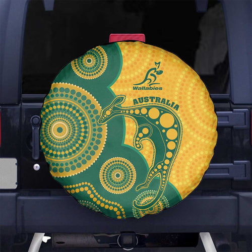 Australia Rugby Spare Tire Cover Go Wallabies Aboriginal Style
