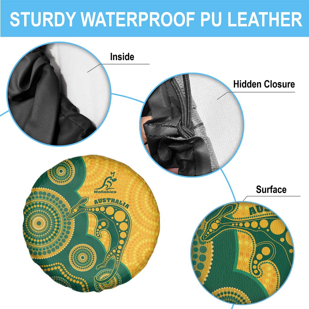Australia Rugby Spare Tire Cover Go Wallabies Aboriginal Style