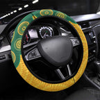 Australia Rugby Steering Wheel Cover Go Wallabies Aboriginal Style