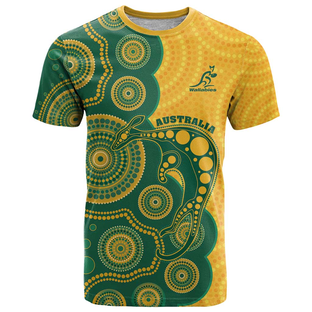 Australia Rugby Custom T Shirt Go Wallabies Aboriginal Style