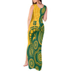 Australia Rugby Custom Tank Maxi Dress Go Wallabies Aboriginal Style