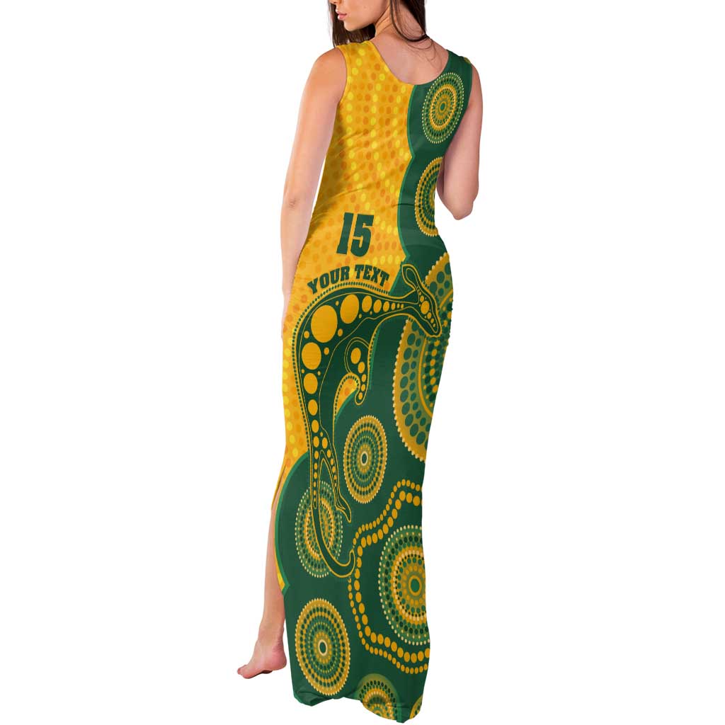 Australia Rugby Custom Tank Maxi Dress Go Wallabies Aboriginal Style