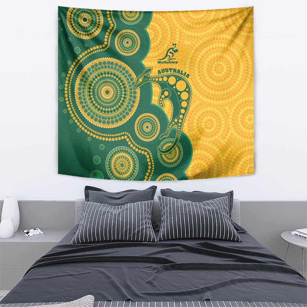 Australia Rugby Tapestry Go Wallabies Aboriginal Style