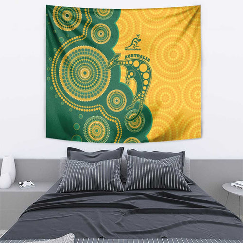 Australia Rugby Tapestry Go Wallabies Aboriginal Style
