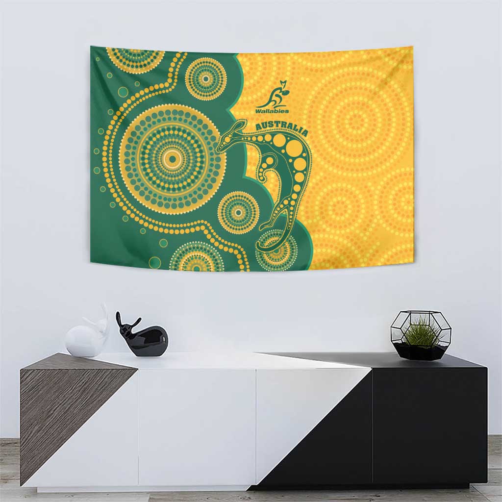 Australia Rugby Tapestry Go Wallabies Aboriginal Style