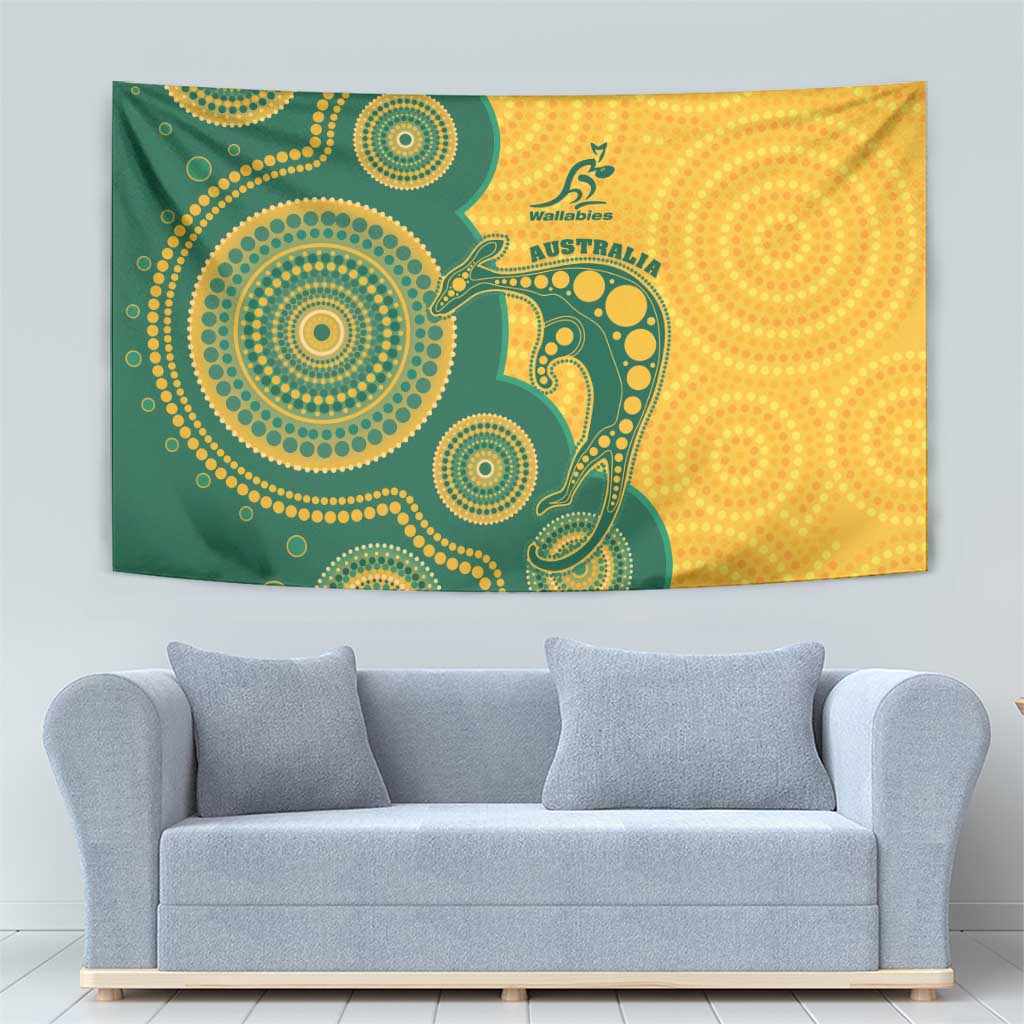 Australia Rugby Tapestry Go Wallabies Aboriginal Style