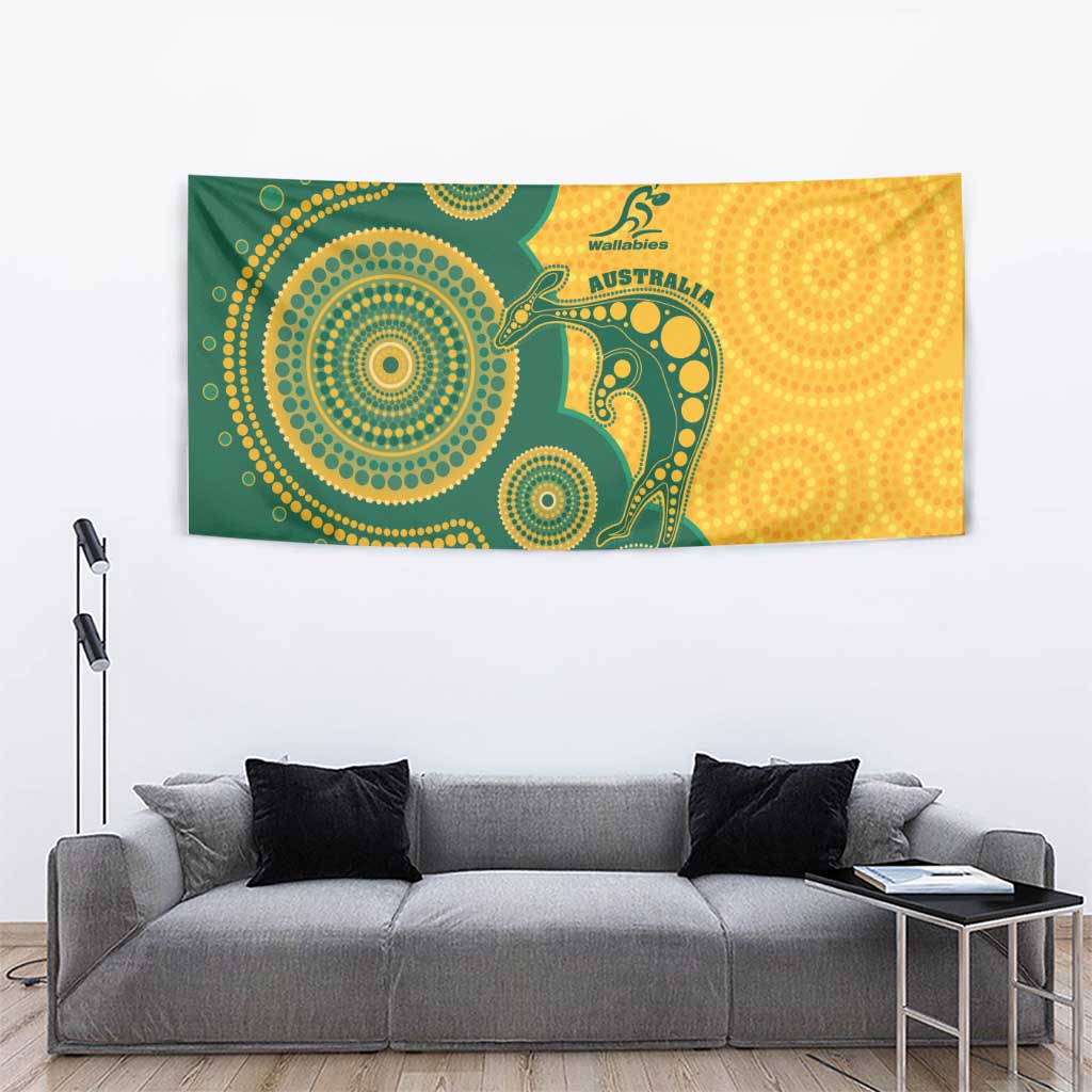 Australia Rugby Tapestry Go Wallabies Aboriginal Style