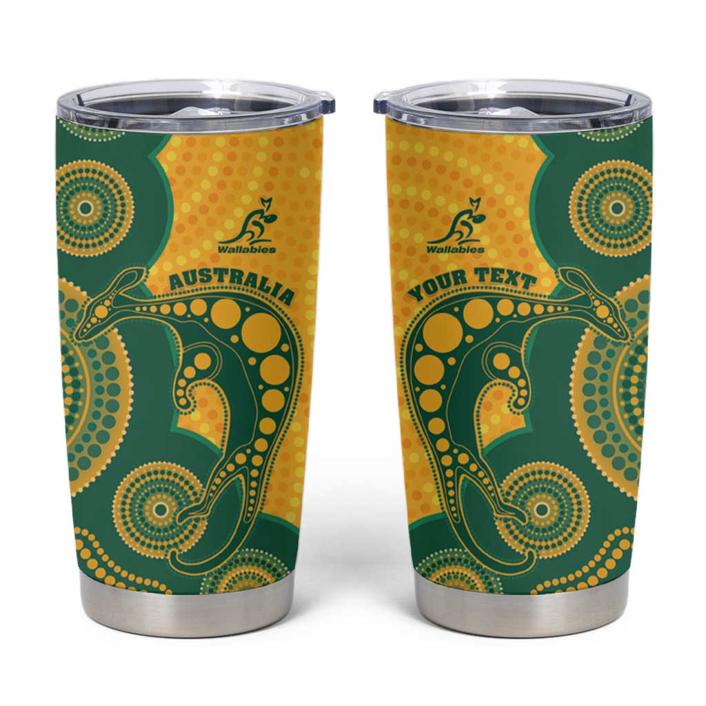Australia Rugby Custom Tumbler Cup Go Wallabies Aboriginal Style