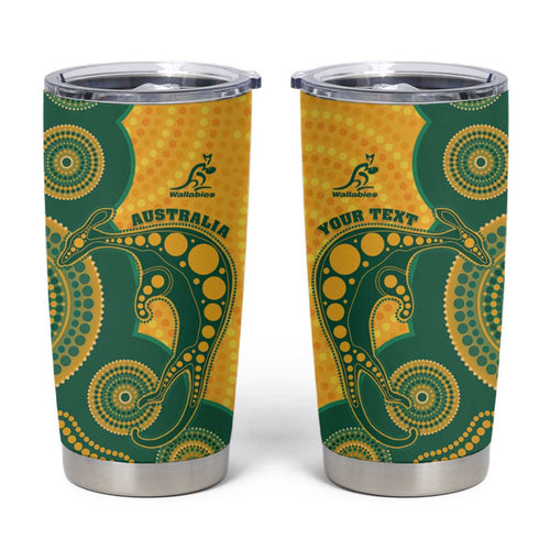 Australia Rugby Custom Tumbler Cup Go Wallabies Aboriginal Style