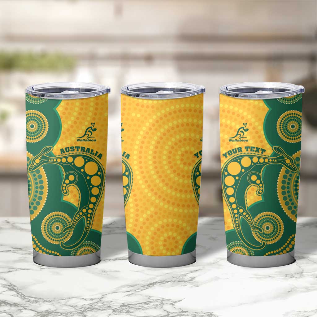 Australia Rugby Custom Tumbler Cup Go Wallabies Aboriginal Style