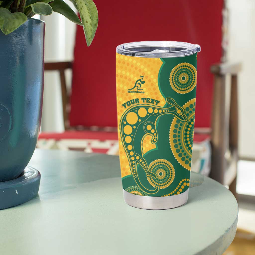 Australia Rugby Custom Tumbler Cup Go Wallabies Aboriginal Style
