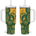 Australia Rugby Custom Tumbler With Handle Go Wallabies Aboriginal Style