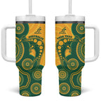 Australia Rugby Custom Tumbler With Handle Go Wallabies Aboriginal Style