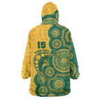 Australia Rugby Custom Wearable Blanket Hoodie Go Wallabies Aboriginal Style