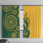 Australia Rugby Window Curtain Go Wallabies Aboriginal Style
