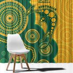 Australia Rugby Window Curtain Go Wallabies Aboriginal Style
