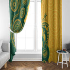 Australia Rugby Window Curtain Go Wallabies Aboriginal Style