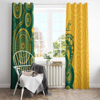 Australia Rugby Window Curtain Go Wallabies Aboriginal Style