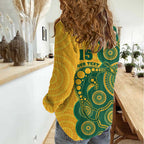 Australia Rugby Custom Women Casual Shirt Go Wallabies Aboriginal Style